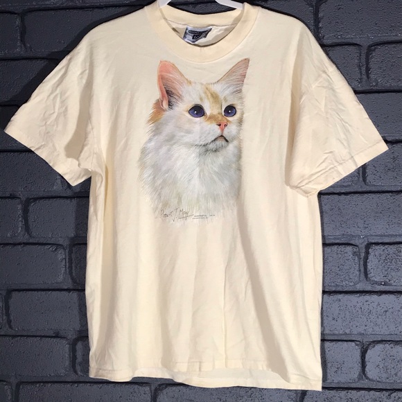 Lee Other - Kitten Cat portrait T-shirt yellow Large